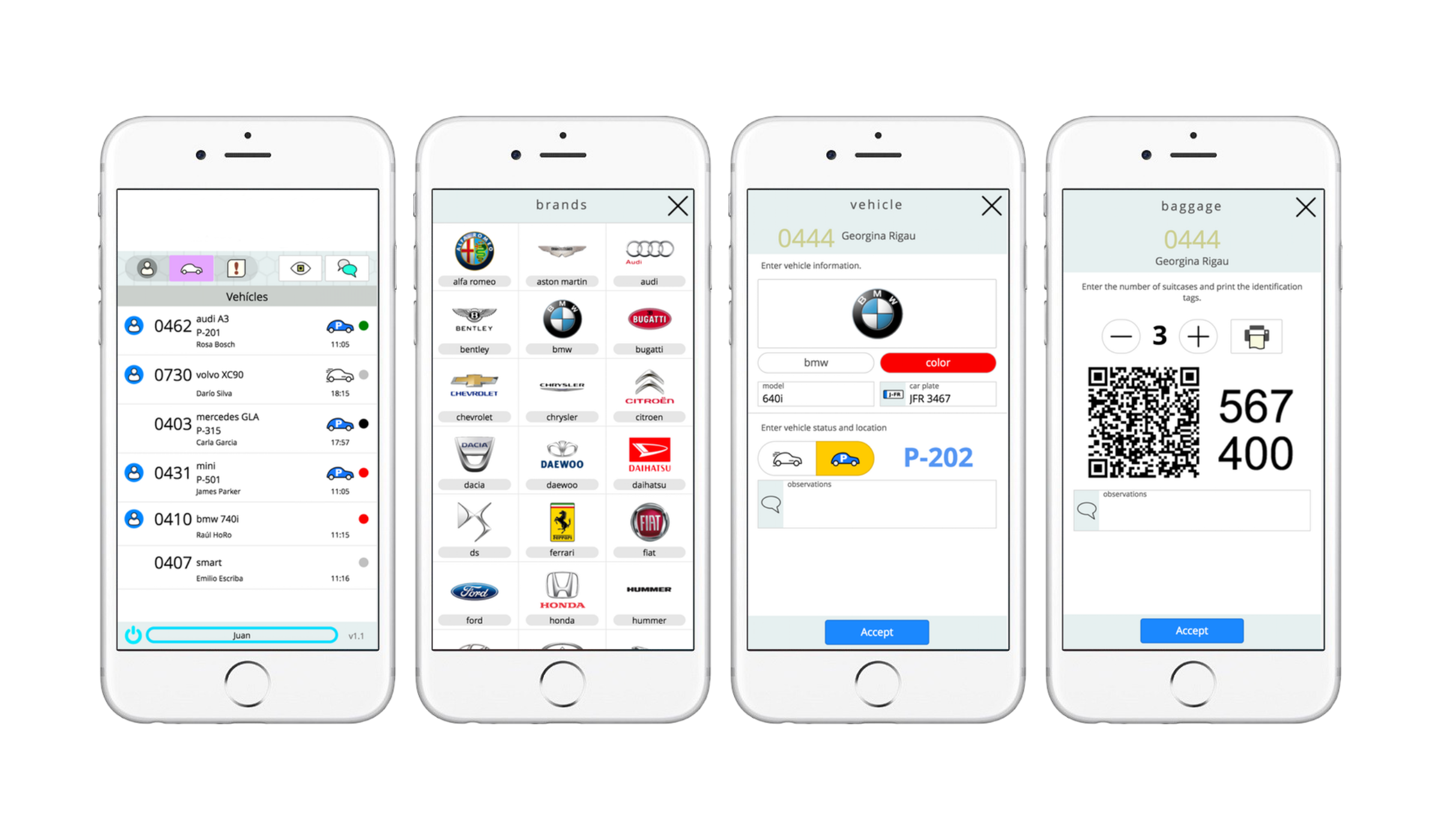 Valet dashboard